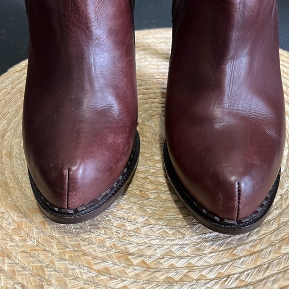Pedro Miralles 1959 Leather Disstress Color Tone Burgundy Ankle Booties Size 40 - Picture 8 of 15
